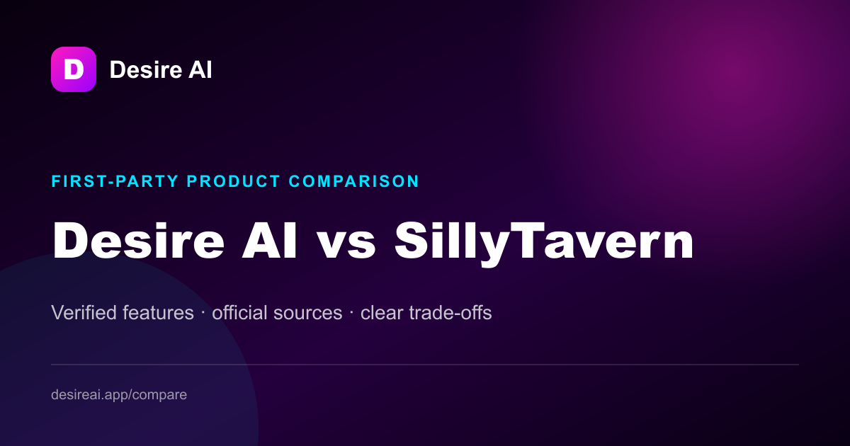 Desire AI hosted chat versus SillyTavern local install and model setup